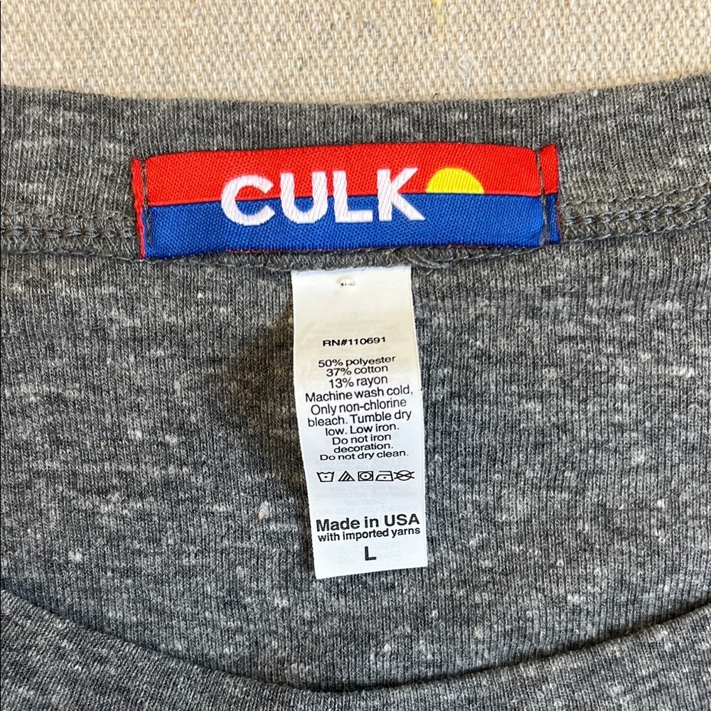 CULK USA Gray Graphic Sweatshirt Large Minimalist Pullover NWT - Picture 2 of 7